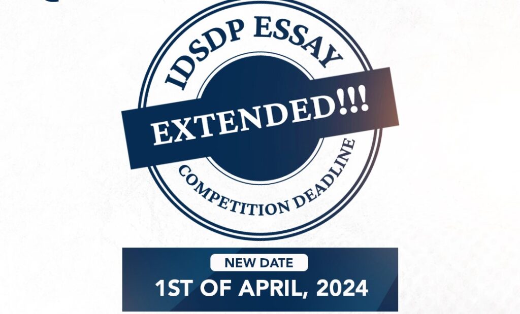 PRESS RELEASE: Extension of the Registration Deadline for the IDSDP Essay Competition